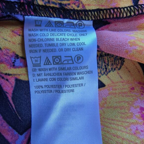 Beautiful by Lawrence Zarian 2X Top Paradise Tropical Multicolor Tiered Floral - Picture 14 of 15